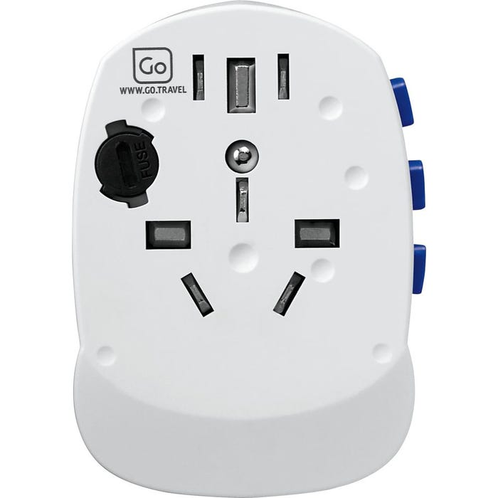 Go Travel Worldwide Adapter with USB-A and USB-C Ports