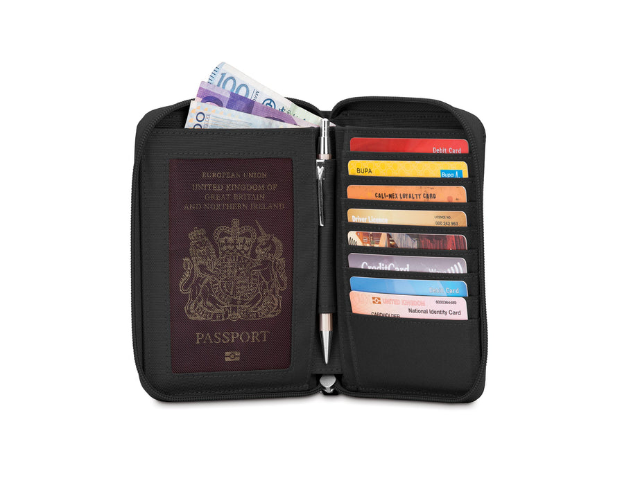 Pacsafe RFIDsafe™ LX150 RFID Blocking Zippered Passport Wallet