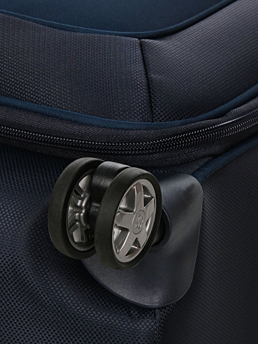 Side view of Samsonite D'Lite Large Spinner in blue